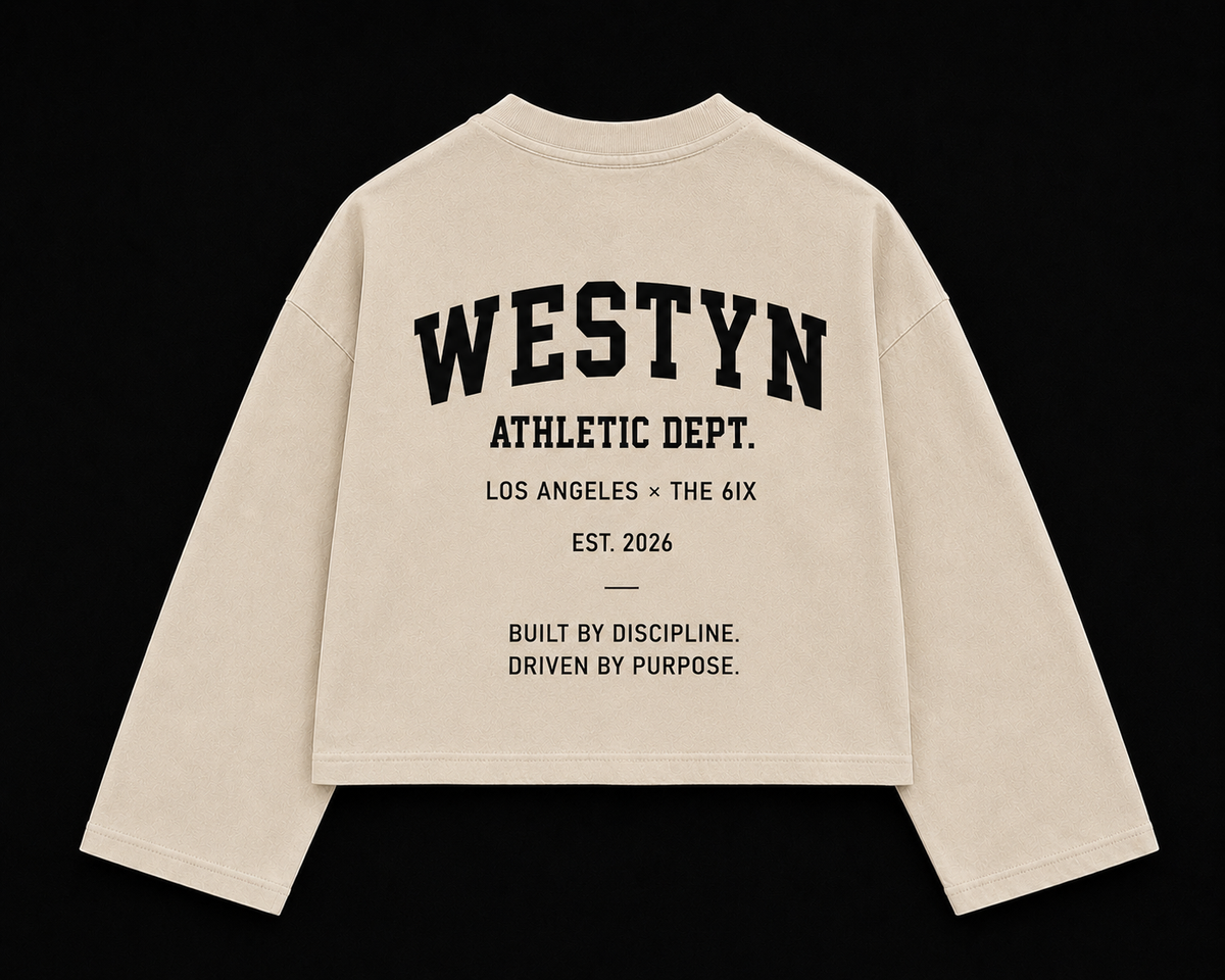 WESTYN VARSITY Cropped Long Sleeve - Bone
