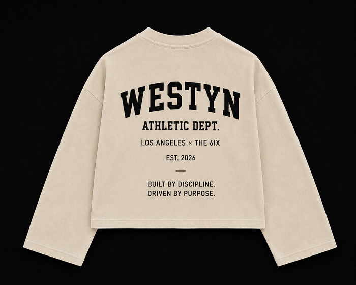 WESTYN VARSITY Cropped Long Sleeve - Bone