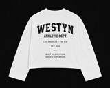 WESTYN VARSITY Cropped Long Sleeve - White