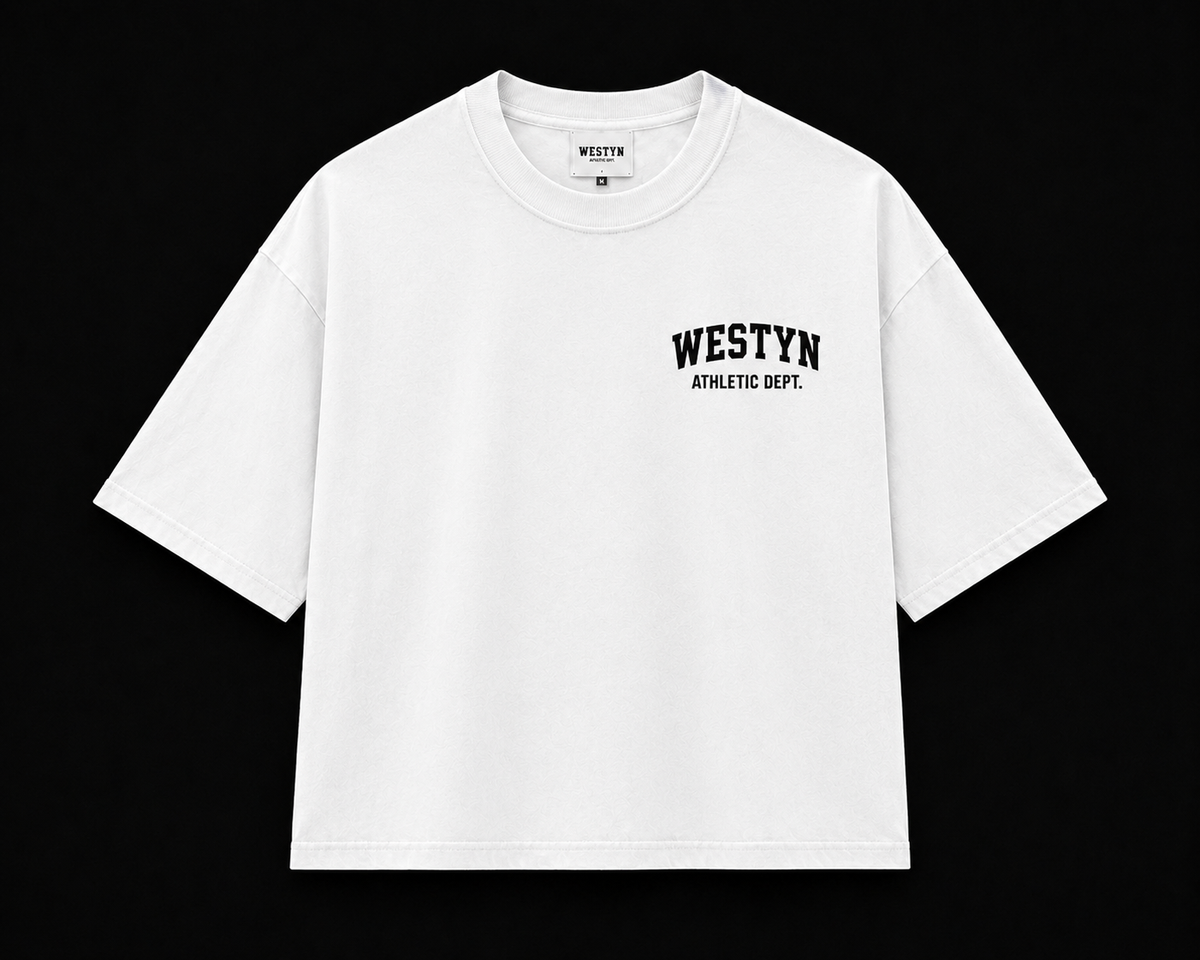 WESTYN VARSITY Cropped T-Shirt - White
