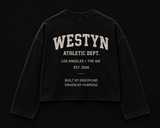 WESTYN VARSITY Cropped Long Sleeve - Vintage Black