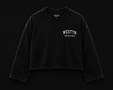 WESTYN VARSITY Cropped Long Sleeve - Vintage Black