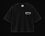 WESTYN VARSITY Cropped T-Shirt - Vintage Black