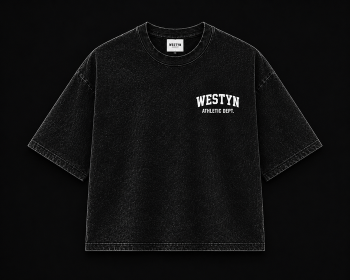 WESTYN VARSITY Cropped T-Shirt - Vintage Black