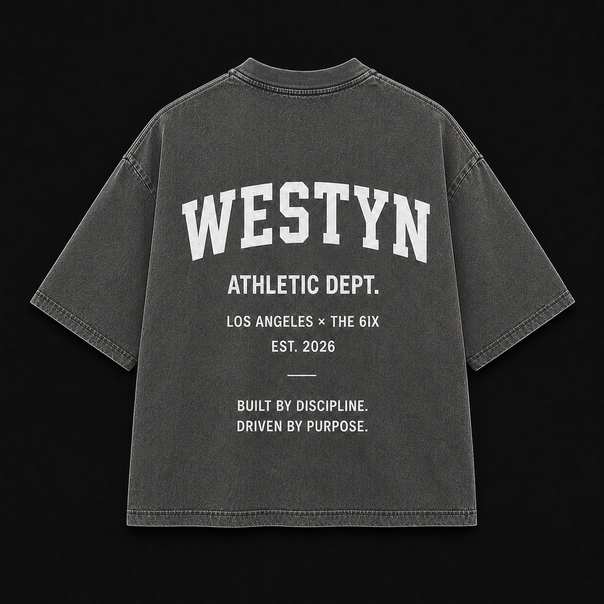 WESTYN VARSITY Cropped T-Shirt - Washed Grey