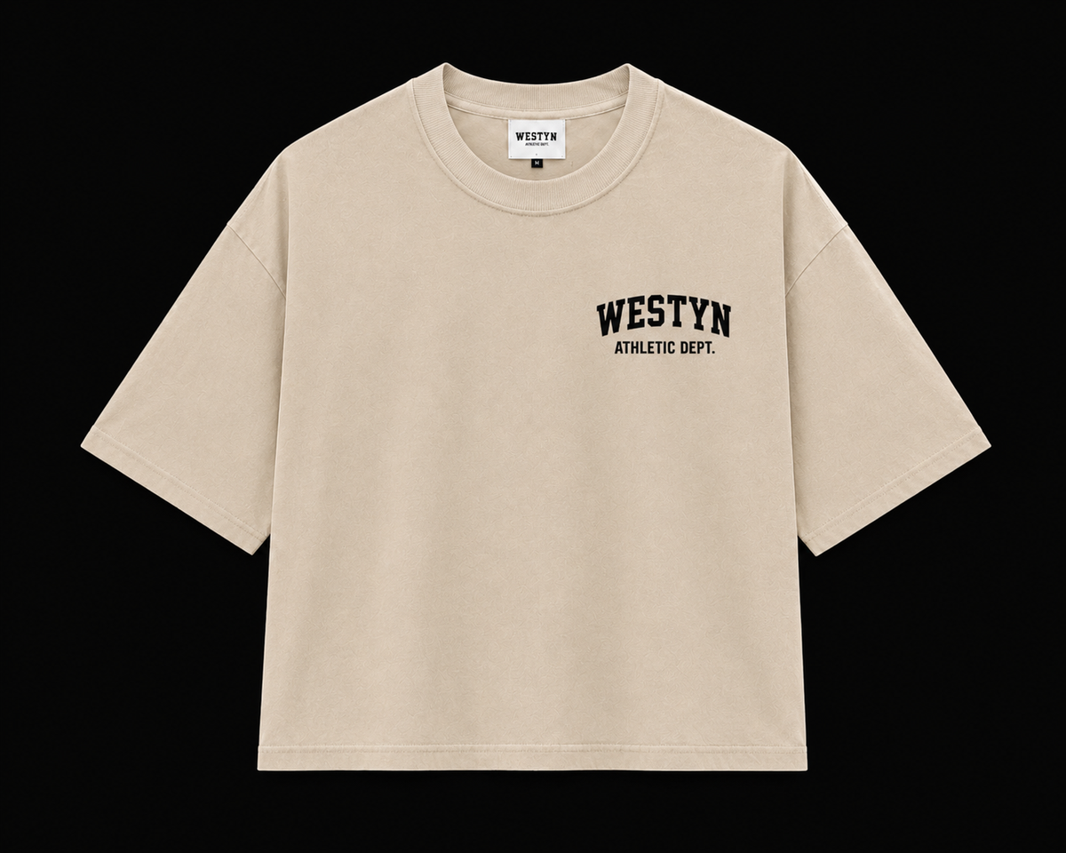 WESTYN VARSITY Cropped T-Shirt - Bone