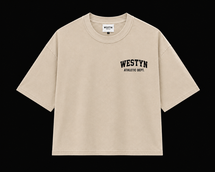 WESTYN VARSITY Cropped T-Shirt - Bone